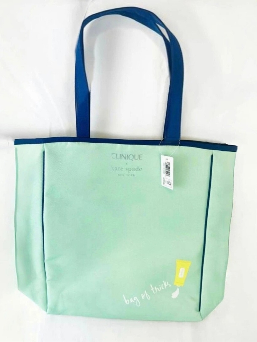 Clinique x Kate Spade Shopping Shoulder Travel Tote Mint Green Bag